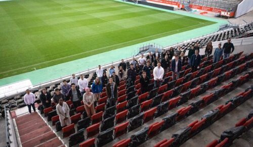 Ausbildungsstart bei der Opta Data Gruppe: Die Begrüßungsveranstaltung fand im Stadion Essen statt. (Foto: Opta Data)