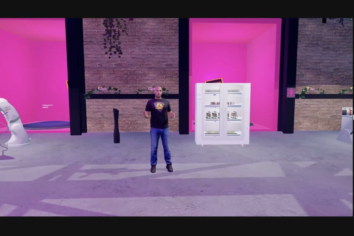 Vladimir Puhalac, Gründer und Geschäftsführer der Doob Group AG, ließ seinen Avatar aus dem Metaverse referieren. (Foto: Screenshot)