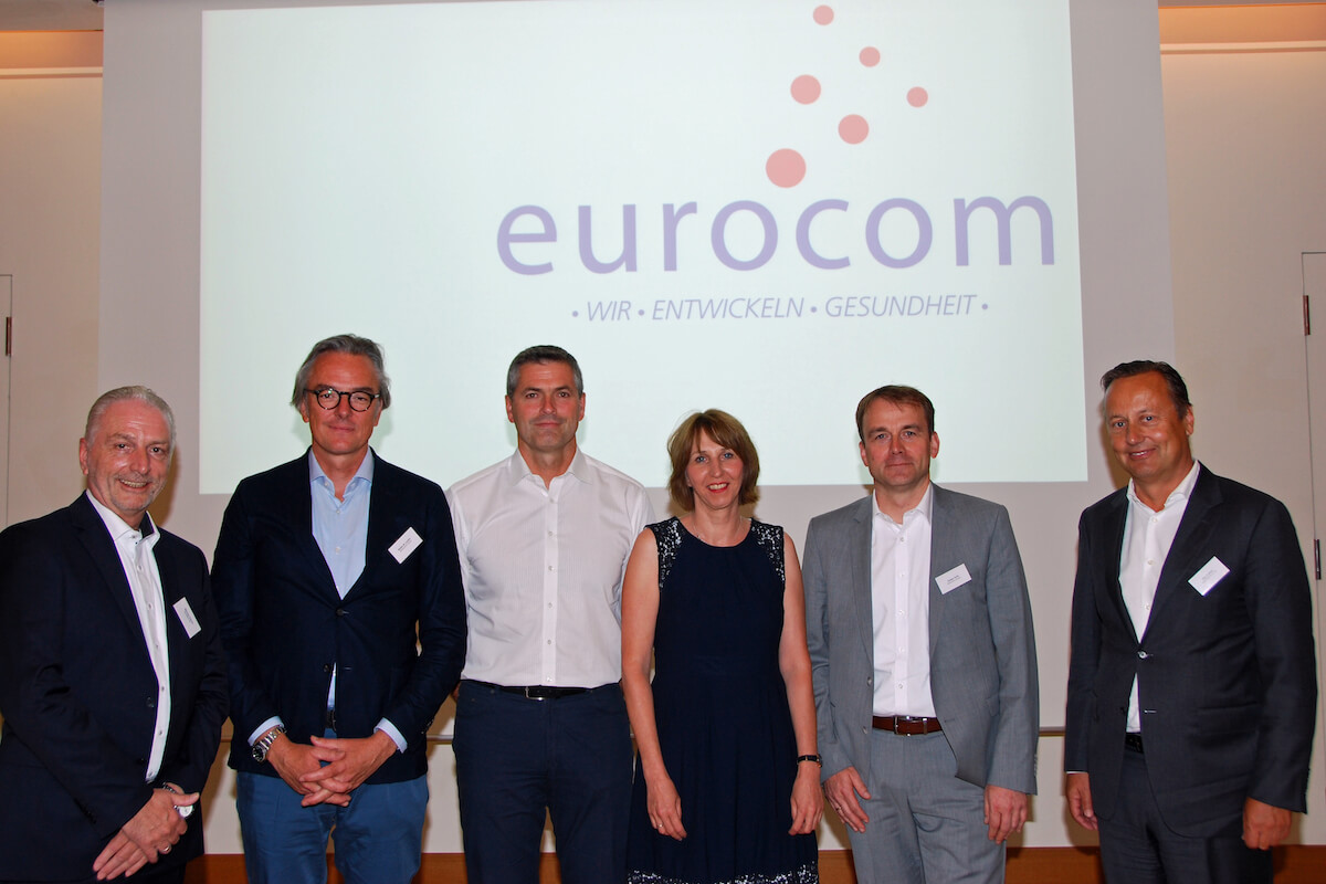 Der neue Eurocom-Vorstand mit Geschäftsführerin Oda Hagemeier (v.l.): Michael Ullrich (Bauerfeind), Walter Michael Leuthe (Sporlastic), Stefan Geiselbrechtinger (Oped) Vorsitzender Jürgen Gold (Julius Zorn), Dirk Treiber (Medi). (Foto: Eurocom)