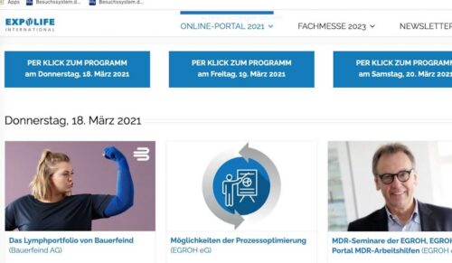 Die Expolife 2021 bietet ein umfassenden Online-Programm. (Foto: Screenshot)