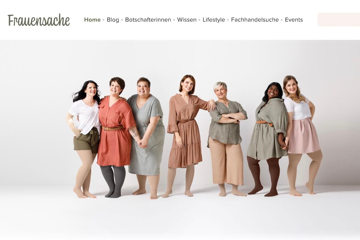 Homepage der Juzo-Lipödem-Initiative Frauensache. (Foto: Screenshot)