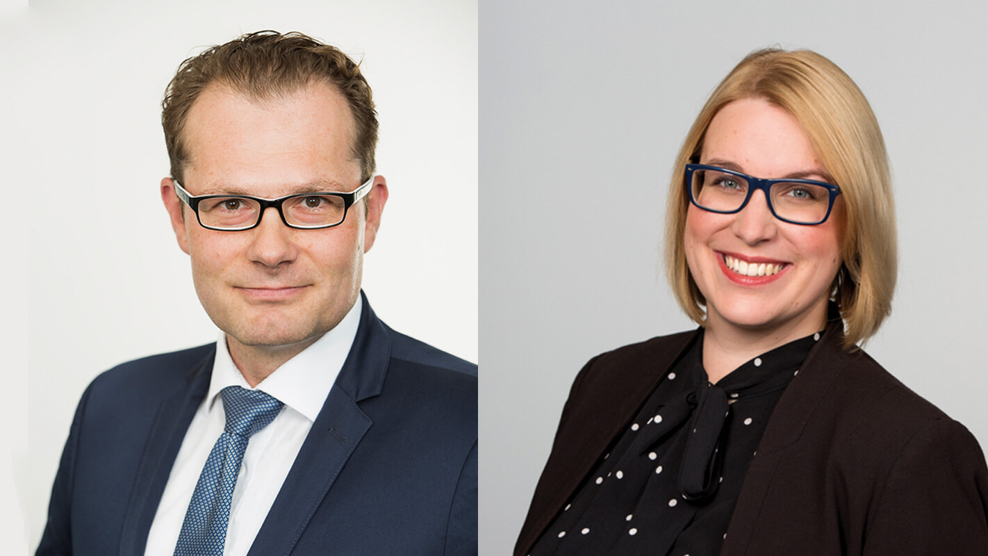 Dorothee Bitters, Leiterin Hilfsmittel, und Oliver Harks, Bereichsleiter Versorgungsmanagement, bei der GWQ Serviceplus. (Fotos: GWQ Serviceplus)