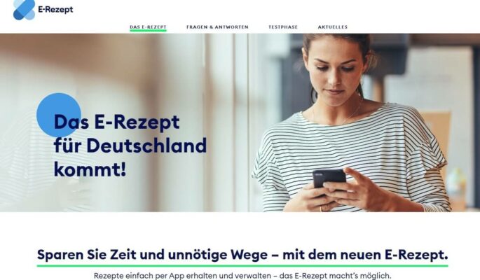 Die Themenseite der Gematik zum E-Rezept. (Foto: Gematik)