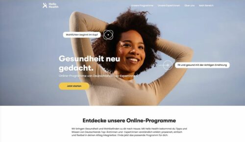 Das Gsundheitsangebot von Hello Health umfasst zum Start drei Module. (Screenshot: Hellohealth)