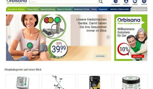 Startseite des digitalen Gesundheitskaufhauses www.orbisana.de (Foto: Weltbild)