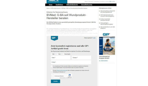 Um die Beiträge auf gesundheitsprofi.de lesen zu können, müssen Sie sich einmalig registrieren. (Foto: Screenshot)