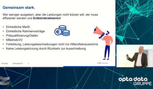 BIV-OT-Präsident Alf Reuter beim Zukunftstag der Opta Data Gruppe am 30. März 2022. (Foto: Screeshot)