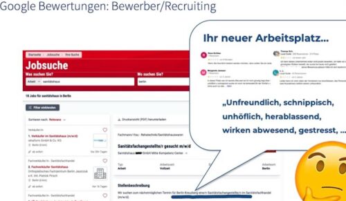 Auch Bewerber interessieren sich für Kundenbewertungen. (Quelle: Sanoa)