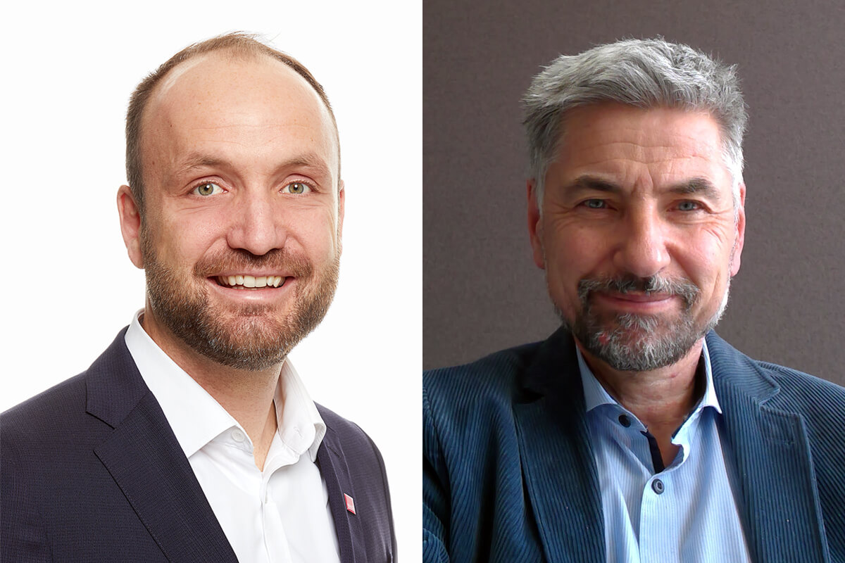 Geschäftsführer des Joint Ventures mit Sitz in Frankfurt sind Christoph Schmitz (l.) und Thomas Starke. (Fotos: Medi/Adesso)