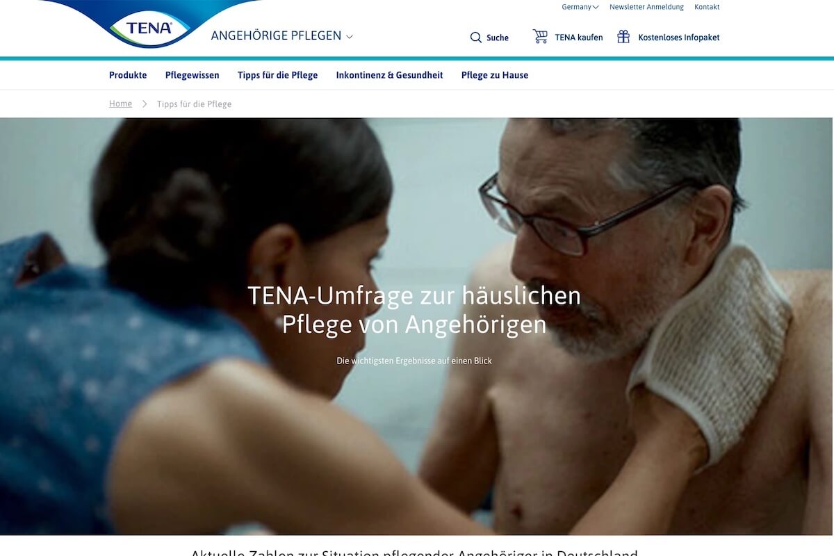 Tena hat die Umfrageergebnisse online zusammengefasst. (Screenshot: Tena)