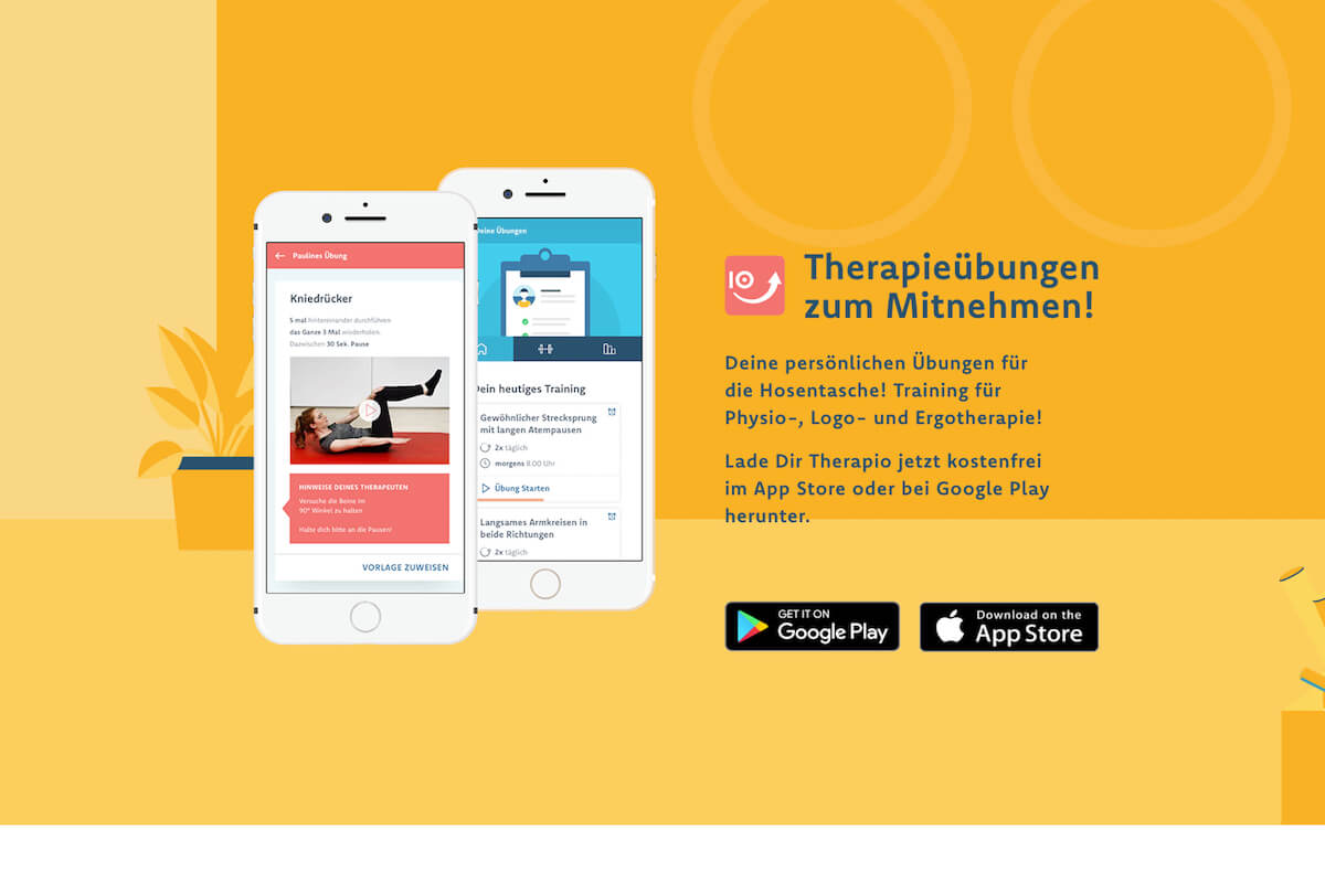 Seit dem 2. August steht die neue Version der Therapie-App Therapio öffentlich zum Download bereit. (Screenshot: www.therapio.de)