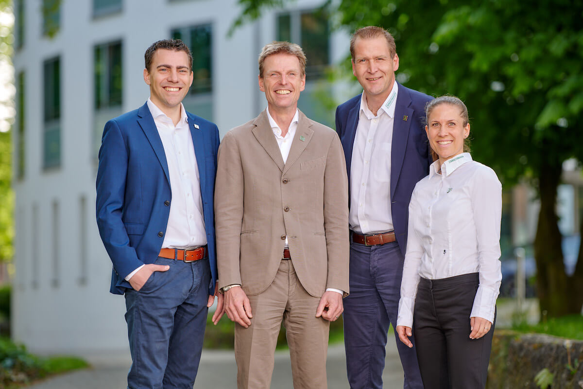Die Zimmermann-Geschäftsführung (v.l.): Vincent Hautmann, Markus Zimmermann, Matthias Christ und Stephanie Hautmann. (Foto: Zimmermann)