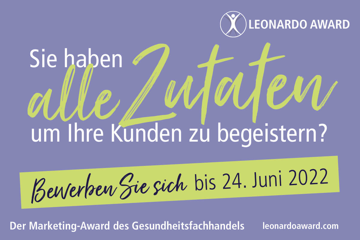 Bis zum 24. Juni können sich Sanitäts- und Gesundheitsfachhändler für den LEONARDO AWARD bewerben. (Grafik: AVR)