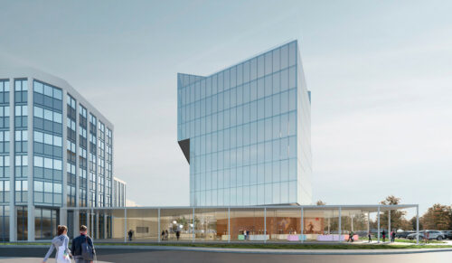 Als weit sichtbares Zeichen errichtet Medi bis zum Ende des Jahres 2020 ein neues Verwaltungsgebäude im Industriegebiet Bayreuth-Ost. (Foto: Medi)
