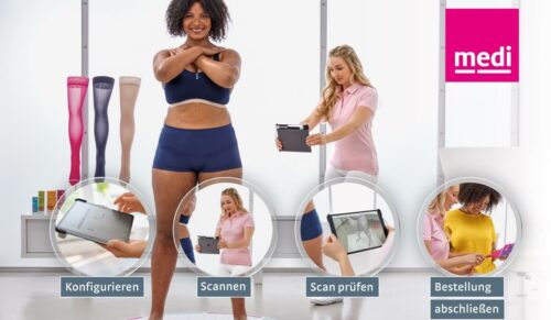 medi vision unterstützt die Expertise der Fachkraft und begleitet den kompletten Prozess – vom Maßnehmen über die Auswahl medizinischer Kompressionsstrümpfe bis zur Bestellung. (Foto: www.medi.de)