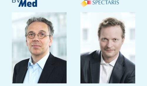 BVMed-Geschäftsführer Dr. Marc-Pierre Möll und Spectaris-Geschäftsführer Jörg Mayer (Fotos: BVMed/Spectaris)