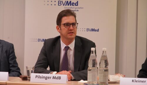 Der CSU-Bundestagsabgeordnete Stephan Pilsinger auf dem Gesprächskreis Gesundheit des Bundesverbandes Medizintechnologie. (Foto: BVMed/Manfred Beeres)