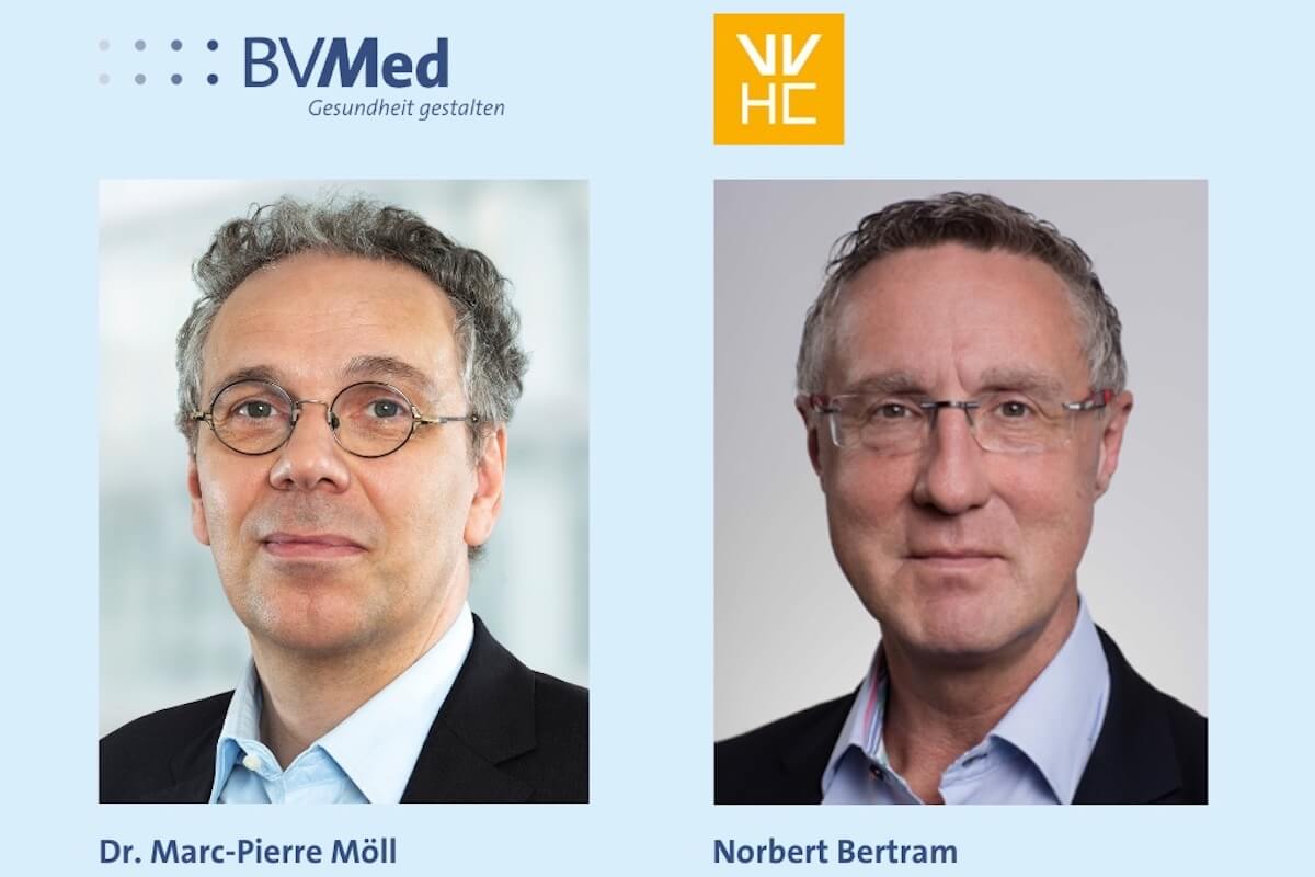 BVMed-Geschäftsführer Dr. Marc-Pierre Möll und VVHC-Geschäftsführer Norbert Bertram (Fotos: BVMed/VVHC)