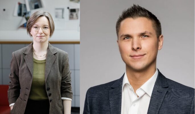 Laura Klesper (GesundheitsProfi), Dominik Heinz (Druckerfachmann.de) Foto: Redaktion)