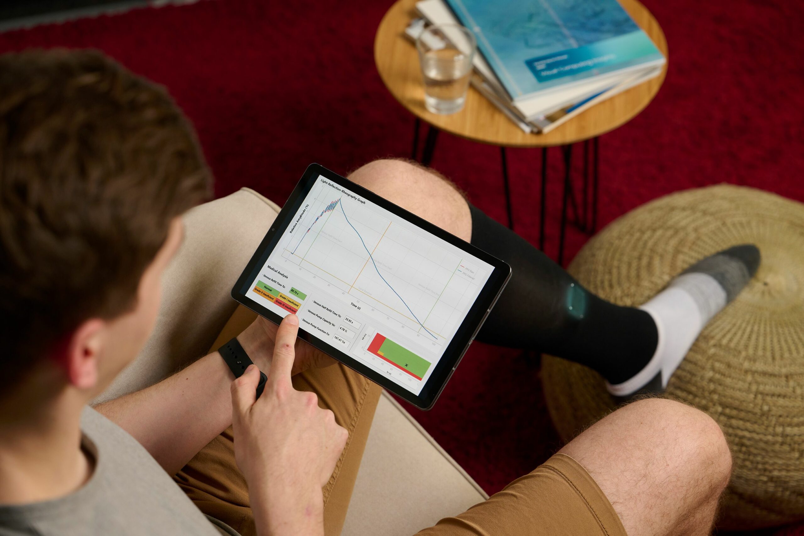 Per App kann die Venengesundheit getrackt werden. (Foto: Gregor Schläger)