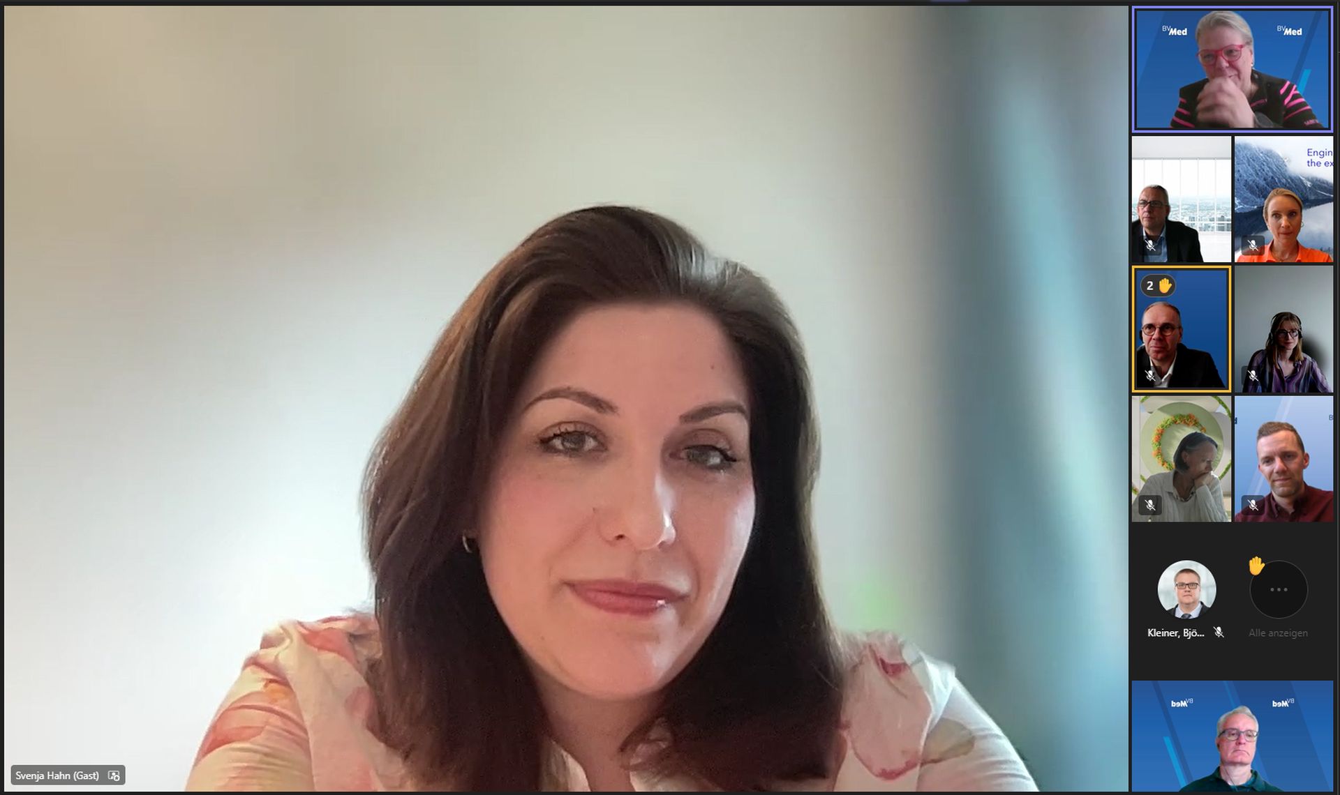 Svenja Hahn (FDP) sprach in der Aktuellen Stunde aus Brüssel, einem Online-Format des BVMed. (Foto: BVMed)