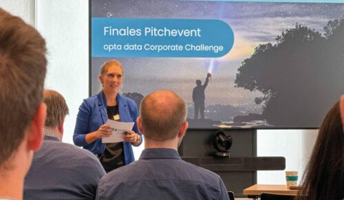 Dr. Jana Drechsler bei der Opta Data KI-Challenge. (Foto: Opta Data)