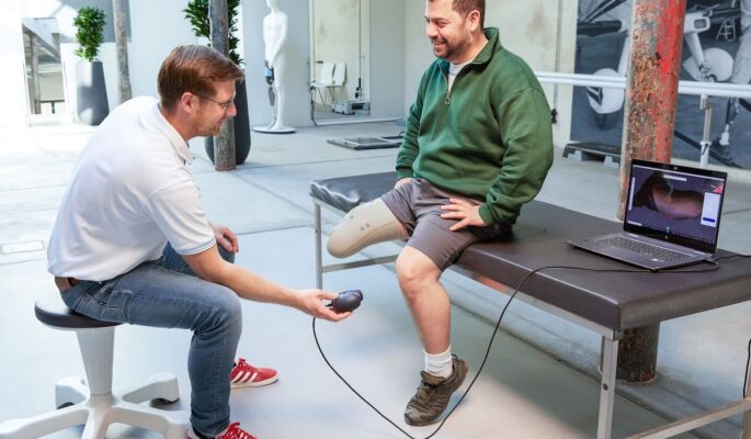 Anstelle eines zeitaufwändigen Gipsabdrucks kann ein Stumpf innerhalb von 15 Minuten gescannt werden. (Foto: Ottobock)