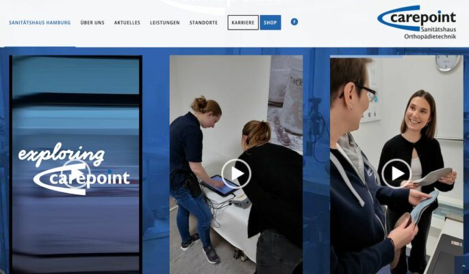 Homepage von Carepoint (Foto: Screenshot Website)