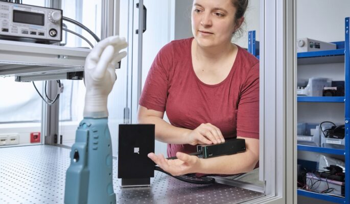 Magnetometer-Testsituation im Entwicklungszentrum (Foto: Q.ANT)