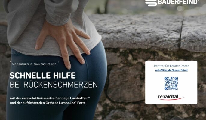 Rehavital veranstaltet gemeinsam mit Bauerfeind eine zweiwöchige Kampagne gegen Rückenschmerzen. (Foto: Bauerfeind)
