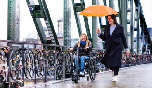 Als kleinstes und mit einem Gewicht von 7,5 Kilo leichtestes Zuggerät stellt ­Sunrise Medical das Modell Empulse F35 vor. (Foto: Sunrise Medical