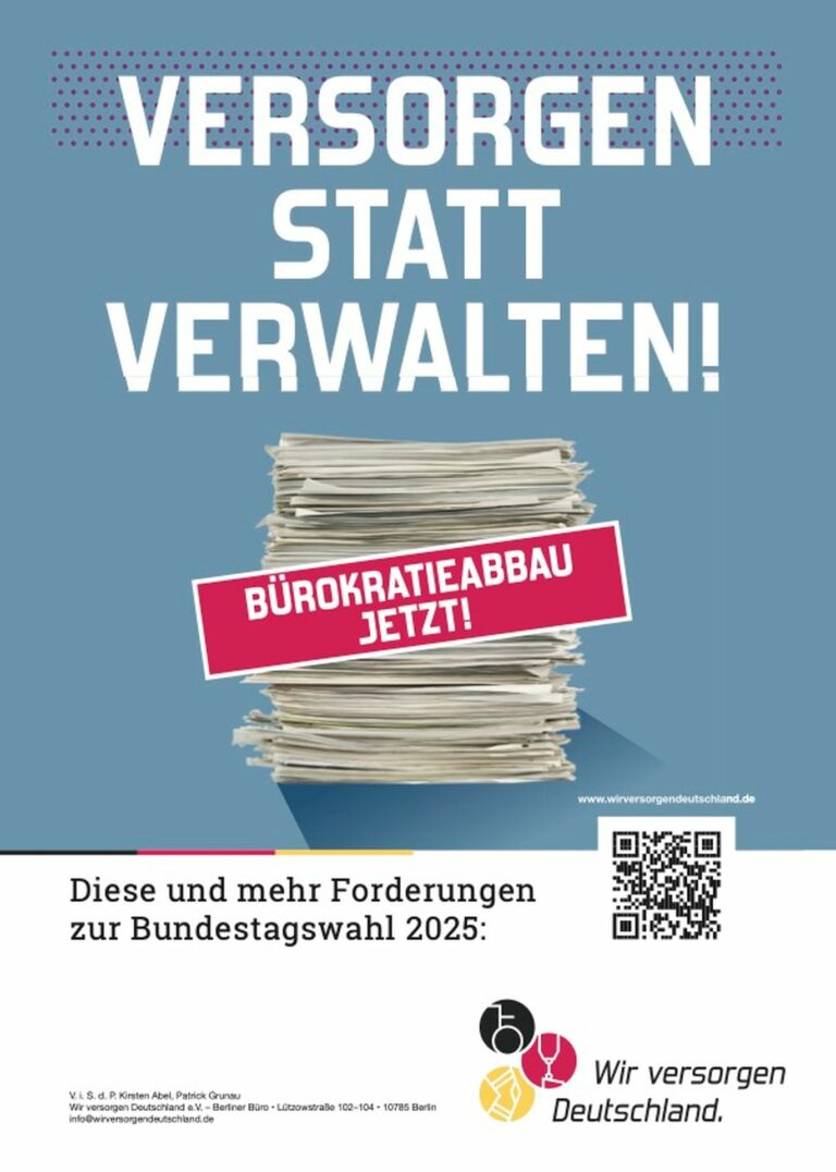 Mit Plakaten möchte Wir versorgen Deutschland auf den geforderten Bürokratieabbau aufmerksam machen. (Foto: Wir versorgen Deutschland)