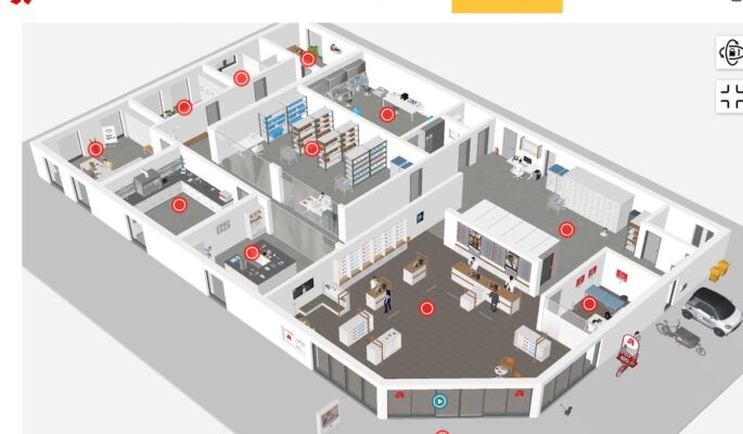 Die ‚virtuelle Apotheke‘ visualisiert seit Herbst 2023 eine idealtypische Apotheke. Neu ist nun, dass auch die Versorgung von Krankenhäusern oder Heimen detailgenau skizziert wird. (Foto: Screenshot)