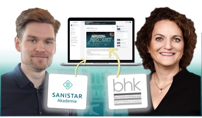 Julien Kensicki und Bettina Hertkorn-Ketterer haben gemeinsam eine Schulung zum Medizinprodukteberater entwickelt, die über die Sanistar Akademie angeboten wird. (Foto: Sanistar Akademie)