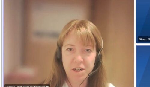 Prof. Dr. Cornelia Erfurt-Berge bei „Eine Stunde Wunde“. (Foto: Screenshot BVMed)