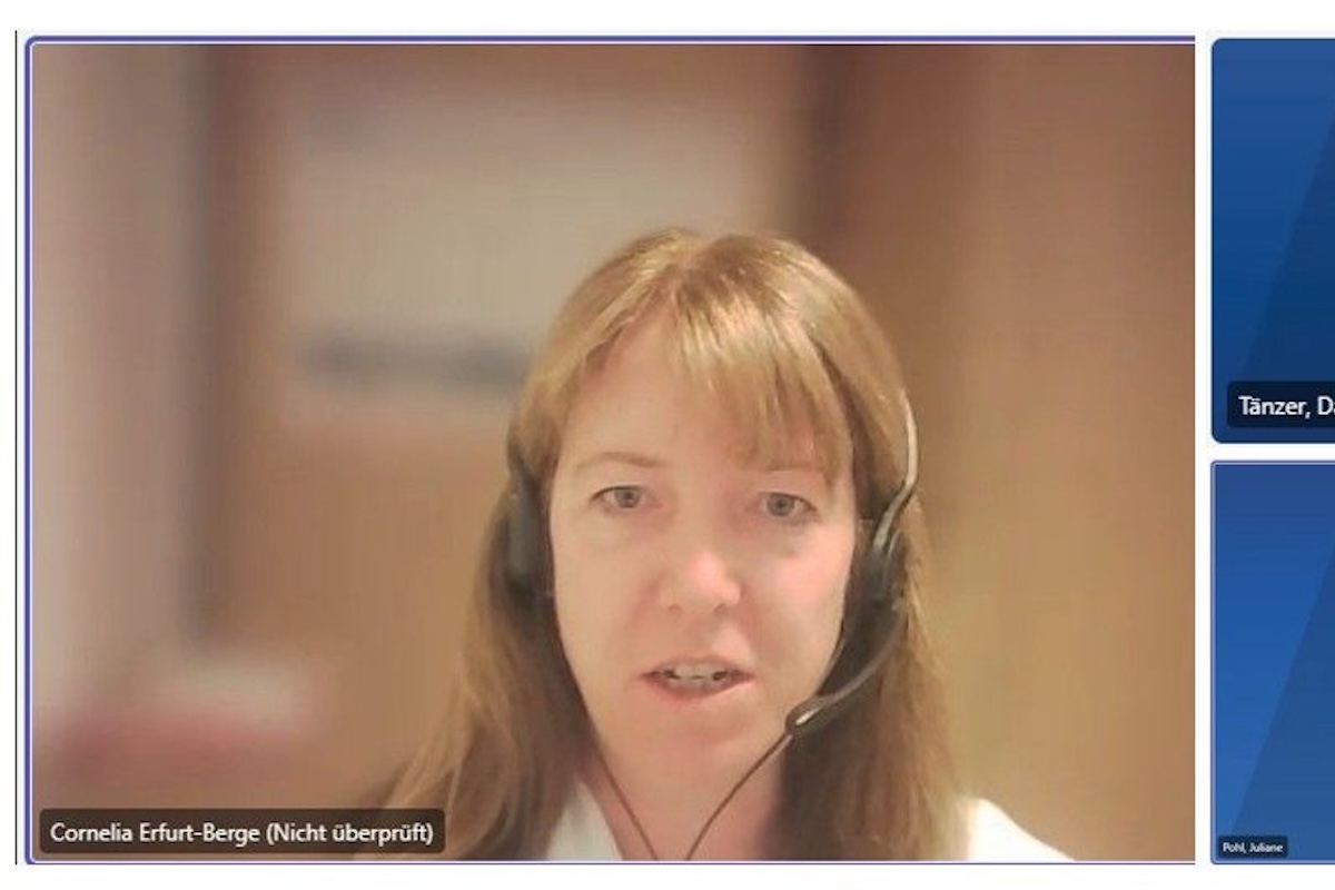 Prof. Dr. Cornelia Erfurt-Berge bei „Eine Stunde Wunde“. (Foto: Screenshot BVMed)