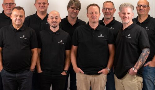 Die Rehasense-Mannschaft auf einen Blick: Alexander Bischof (hinten v. l.), Marco Köpke, Oliver Keil, Ralf Loges, Alexander Lauken. Vorne v.l.:  Gordon Bley, Vincent Lindenberg, Ralf Leupers, Martin Gebsattel (Foto: Rehasense)