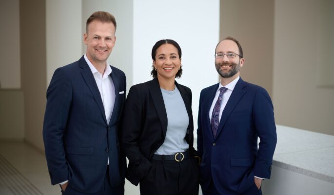 Die Gematik-Geschäftsführung (v.l.n.r.): Dr. Florian Fuhrmann, Brenya Adjei und Florian Hartge (Foto:Gematik)