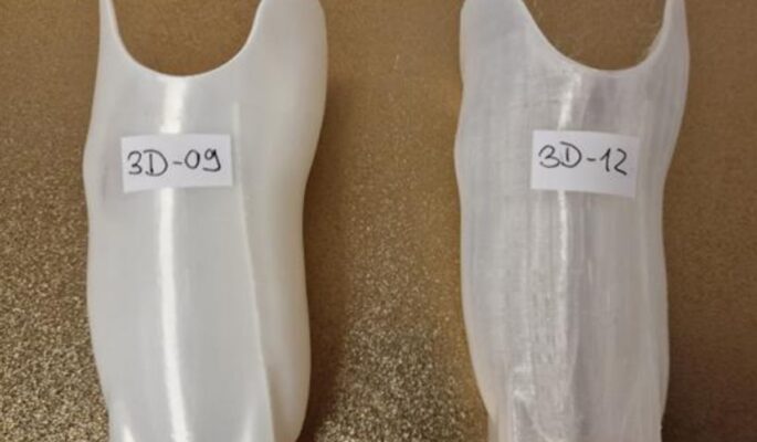 3D-gedruckte Testprothesen aus ausgewählten Biocompounds. (Foto: DOI ortho-innovativ)